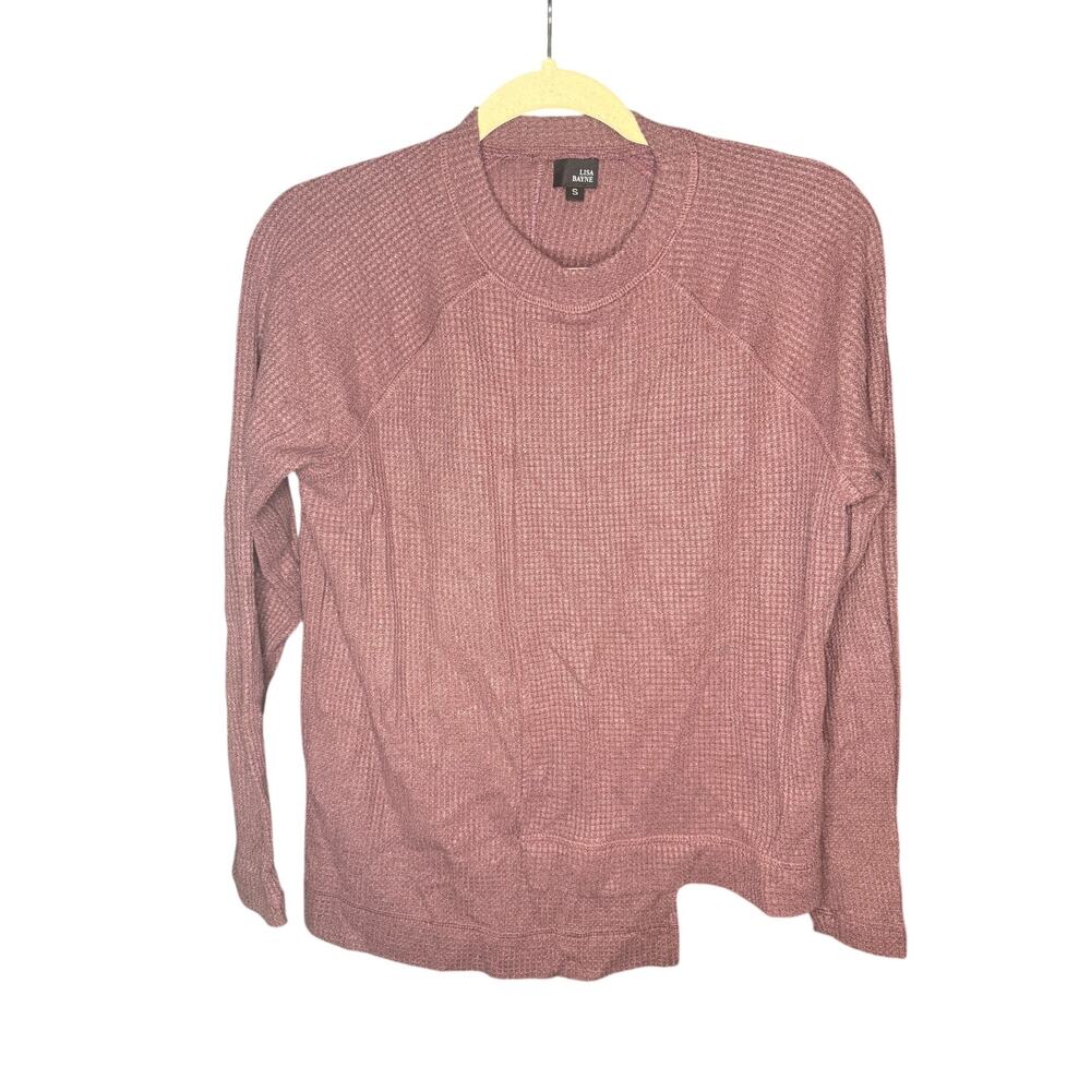 Lisa Bayne Waffle Knit Asymmetrical Top Women's Size S